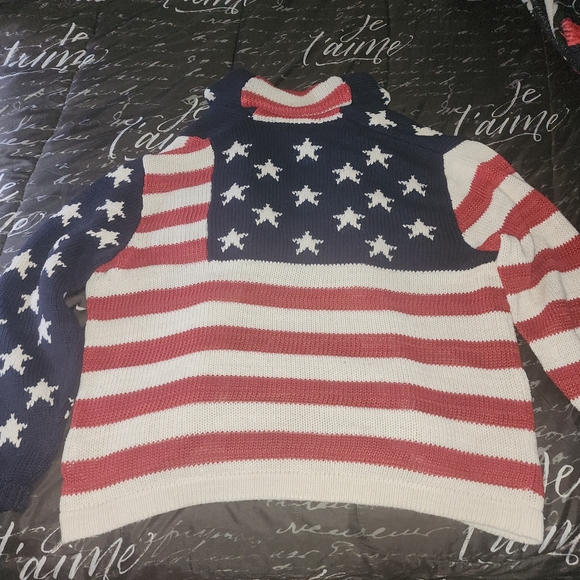Mens knitted  flag polo sweater size XL - Picture 3 of 5
